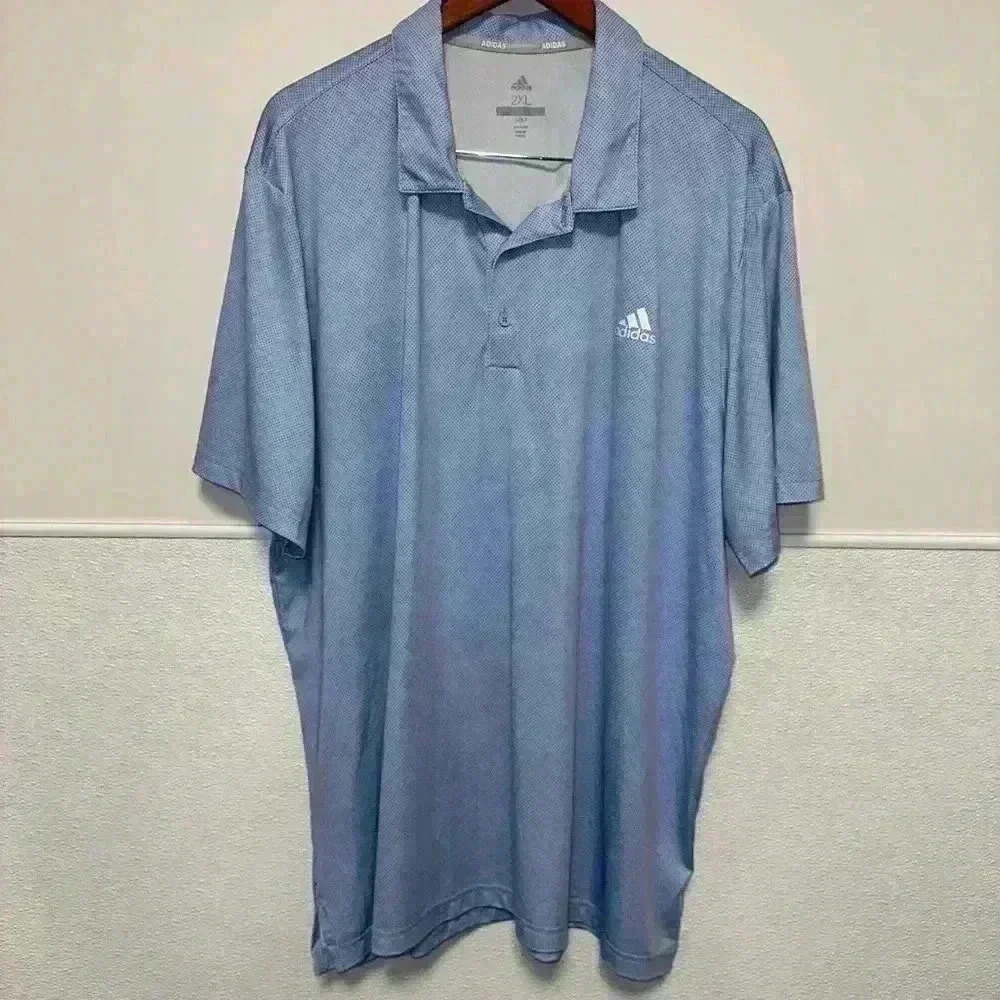 Adidas Golf Polo Shirt 2XL Blue & White for Men